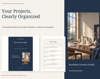 Custom Client Project Workbook: Branded 20 Page Fillable PDF Planner with Linked Index and Editable PPTX