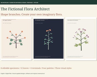 Fictional Flora Architect | Offline Botanical Branching Studio, Editable SVG Plants and Printable Creative Workshop