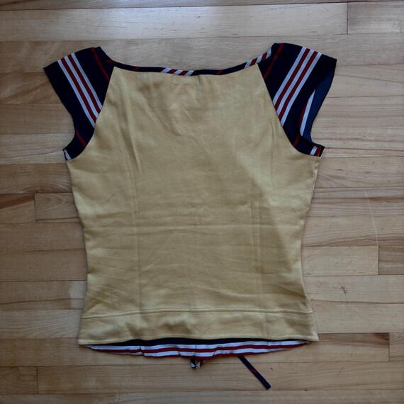 Burberry Blue Label Women's Yellow Striped Trim Top Size 38