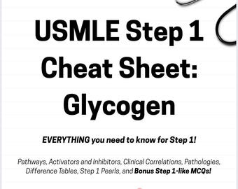 Hojas de referencia del USMLE Paso 1: Glucógeno + Preguntas de opción múltiple