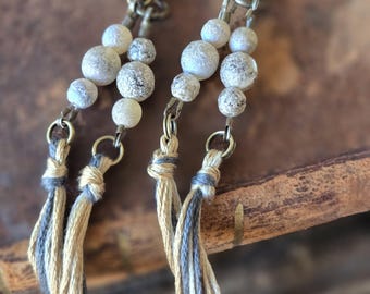 Rustic Tzitzit for Women, Decorative Hebrew Tassel, Bag & Purse Accessory, Keychain, Rear View Mirror Decor