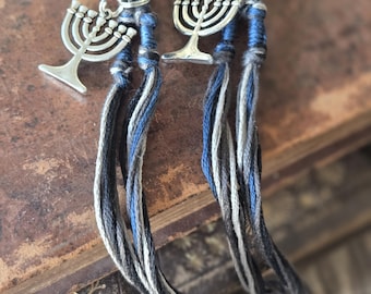 Menorah Tzitzit, Sukkot Gift, Decorative Hebrew Tassel