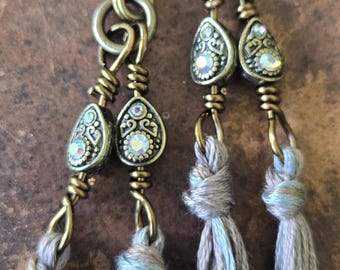 Earth Tone Rustic Tzitzit for Women, Decorative Hebrew Tassel, Bag & Purse Accessory, Keychain, Bookmark, Rear View Mirror Decor