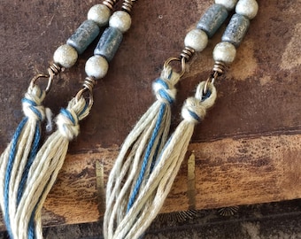 Earth Tone Rustic Tzitzit for Women, Decorative Hebrew Tassel, Bag & Purse Accessory, Keychain, Bookmark, Rear View Mirror Decor