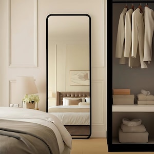 Arched Floor Mirror - Arched Big Wall Mirror - Full Length Mirror Standing Hanging Mirror - Modern Arch Floor Mirror - Arched Leaning Mirror