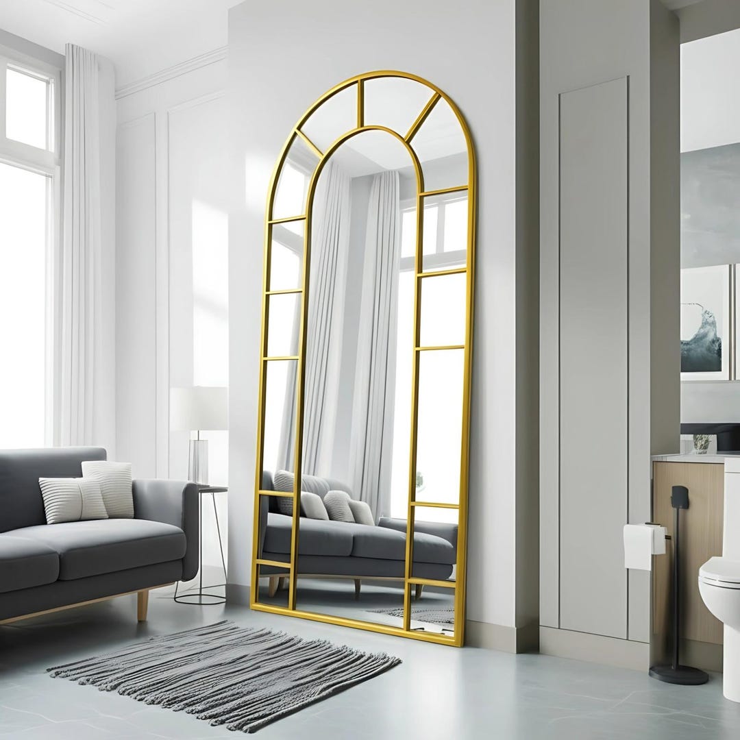 Asymmetrical Rear Window Arched Window Big Wall Mirror - Full Length Arch Window Pane ...