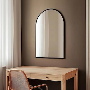 Arched Bathroom Mirror - Modern Arch Wall Mirror for Vanity - Half Circle Mirror - Minimal Toilet Decor - Curved Top Bathroom Mirror