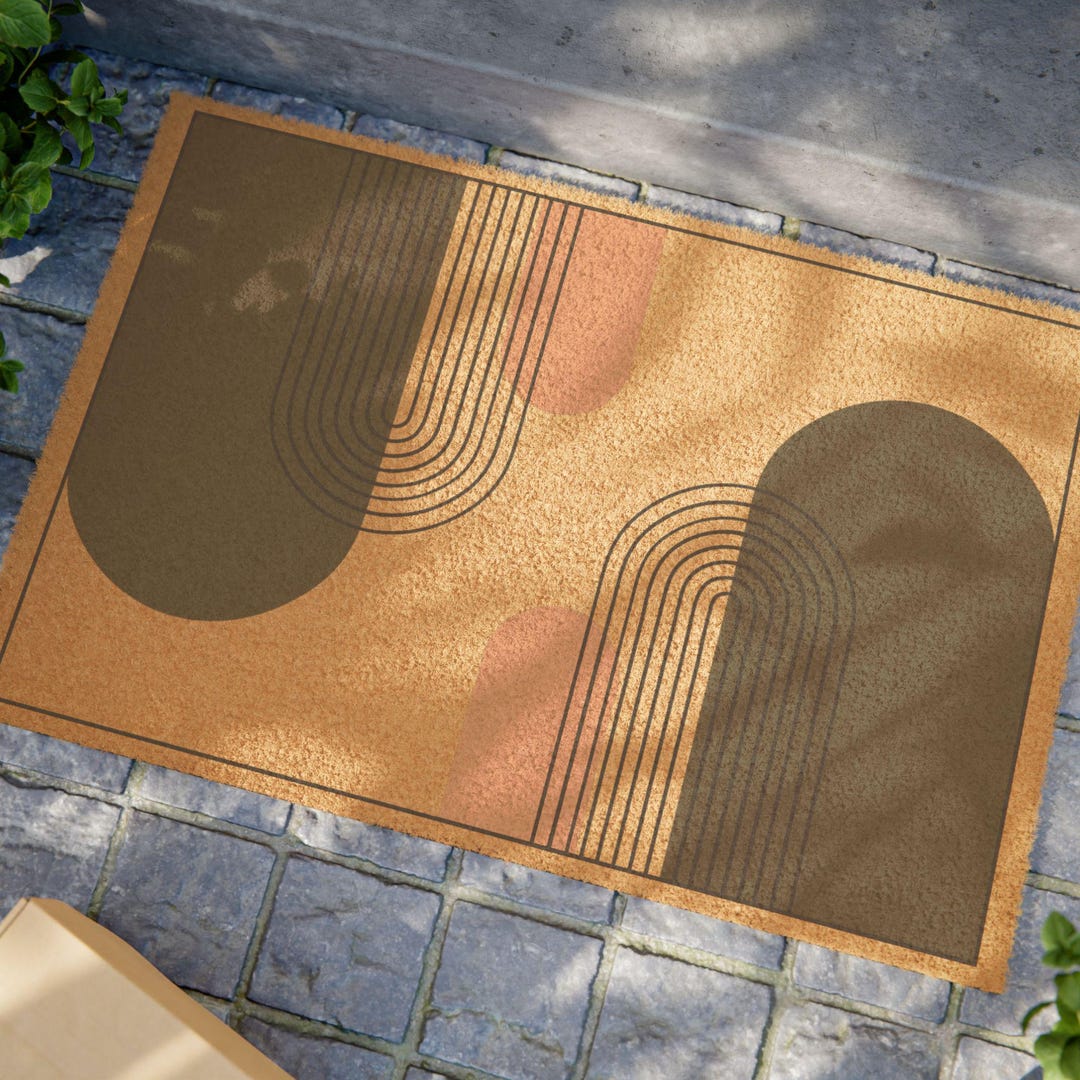 Abstract Arch Shapes Doormat | Modern Geometric Entry Mat, Non-slip Mat ...