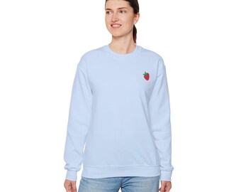 Strawberries Crewneck Sweatshirt, Cute Pullover for Women, Cozy Graphic Sweater, Aesthetic Gift for Her, Strawberries Pullover