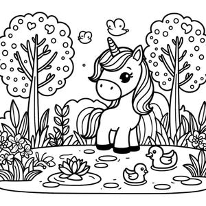 Baby Unicorn Coloring Book – 60 Pages PDF | Cute Unicorns for Kids | Digital Coloring Pages A4 | Printable Instant Download