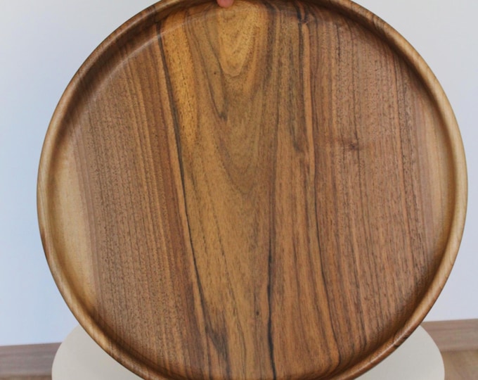 Handmade Walnut Wooden Bowl: Solid Wood Centerpiece (40 cm)
