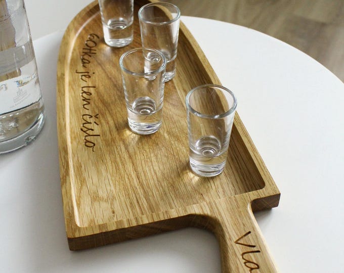 Personalized Knife-Shaped Wooden Serving Tray – Unique Birthday Gift (with text of your choice)