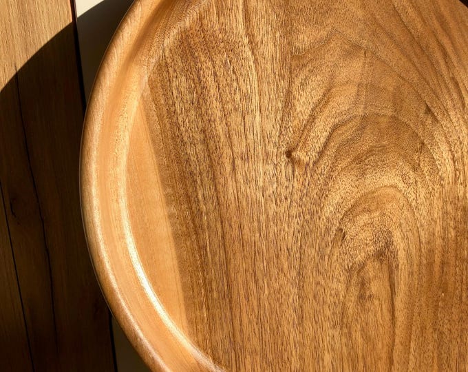 Handcrafted Walnut Bowl – 35 cm | Solid Walnut Wood Serving Bowl, Rustic Home Decor, Wooden Fruit Bowl