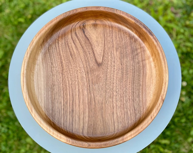 Handmade Walnut Wooden Bowl: Large Rustic Serving & Centerpiece