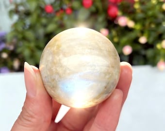 Natural moonstone Sphere,Quartz Crystal Ball,Reiki Healing,Chakra Balance Decor 1PC