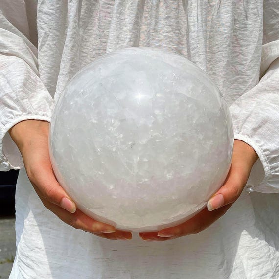 Natural Clear Quartz Sphere, Crystal Reiki Healing Ball