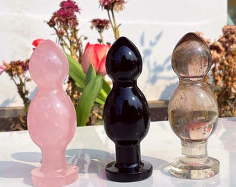 Massageapparaat natuurlijk rozenkwarts/obsidiaan/rookkwarts, massagestick kristal: Reiki Healing Decor