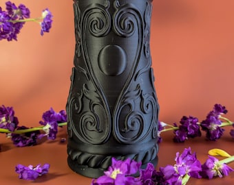 Tarro de boticario gótico impreso en 3D, contenedor de almacenamiento ornamentado, decoración estilo academia oscura, jarrón barroco, decoración para el hogar con temática de brujería.