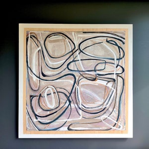 EN VENTA, Gestual abstracto, Pintura grande, Arte contemporáneo, Decoración zen, hogar natural, arte terroso, arte gestual, 30x30 Listo para colgar. imagen 4