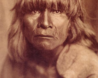 Edward Curtis - A Hopi Man, 1921 | Native American Photography | Vintage Southwestern Wall Art