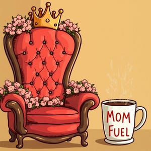Cartão de Dia das Mães – Cartão de Saudações Engraçado do Trono Real da Rainha Mãe