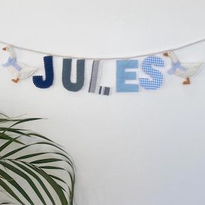 Personalised Name Garland, Custom Fabric Name Banner for Nursery, Nursery Decor, Kid Room Decor, Handmade Keepsake Letter, Name Bunting