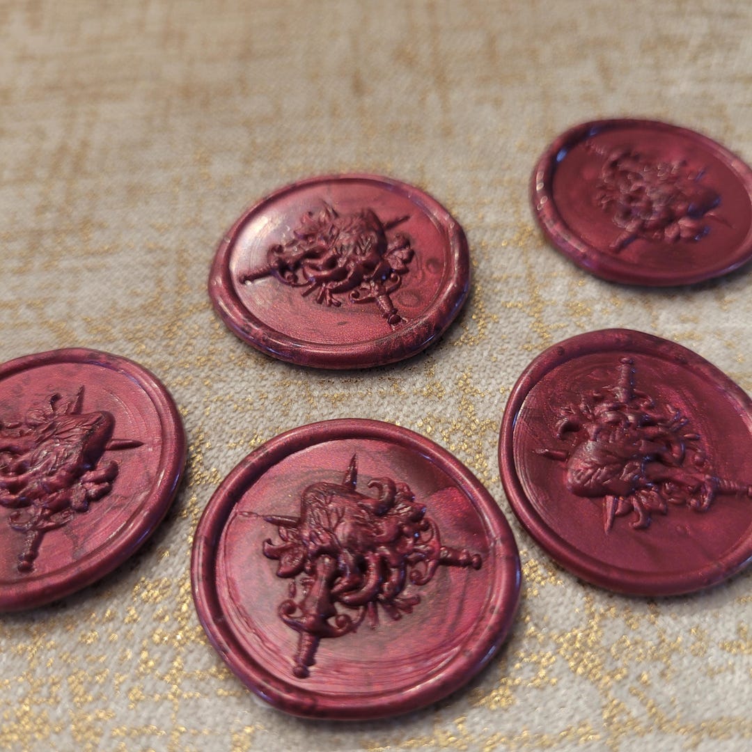 Wine Hearts Wax Seal Stickers: Set of 5 or 10 Gothic Envelope Seals - Etsy