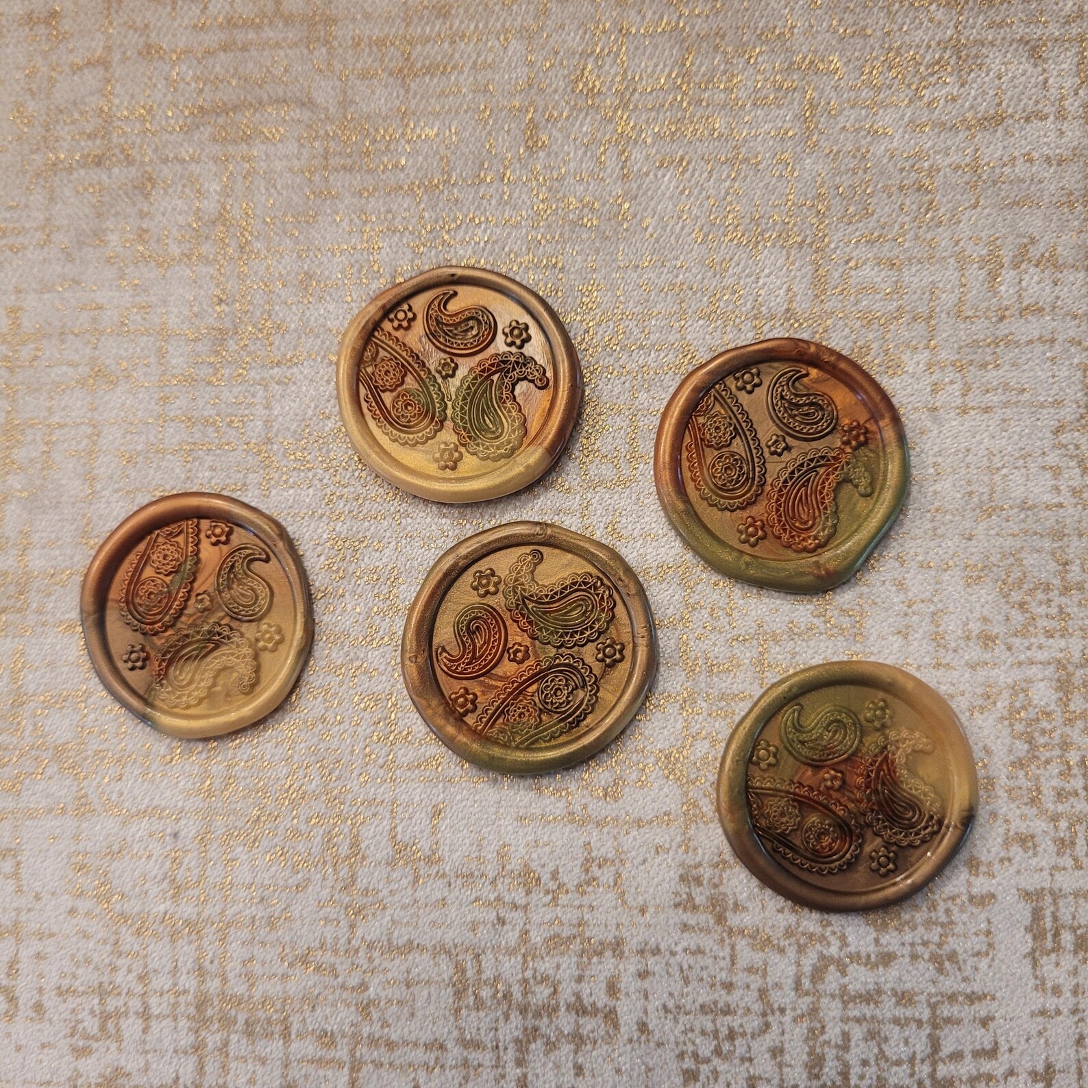 Paisley Wax Seal Stickers: Set of 5 Autumnal Envelope Seals - Etsy