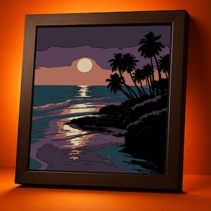 Layered Seascape SVG: 3D Nature Wall Art, Laser Cut File (Digital Download)