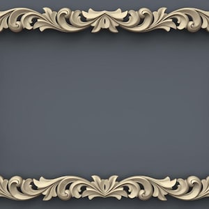 Square Baroque Ornamental Frame STL File for CNC & 3D Printing | Decorative Wall Mirror or Furniture Frame