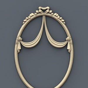 Ornate Oval Frame STL File for CNC, Laser Cut, 3D Printing | Decorative Vintage Wall Mirror Frame Digital Download