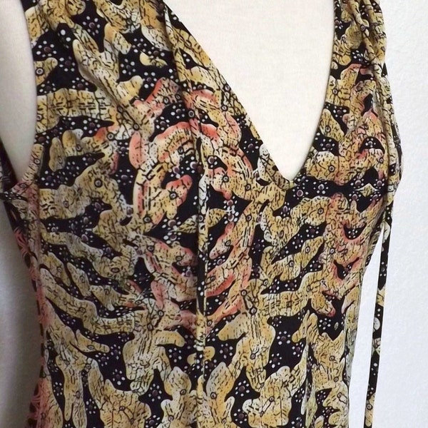 Vintage 90's Wiggle Dress - Boho Chic - Indonesian / African Wax Print Pattern