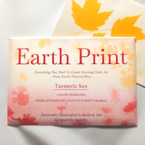 Turmeric Sunprint Kit: Botanical Stencils, Handmade Eco Craft Gift (Small)