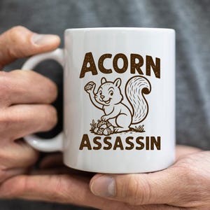 Acorn Assassin Squirrel PNG, Funny Woodland Animal Clipart, Forest Rodent Digital Design, Rustic PNG Download for Sublimation & Crafts