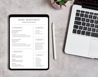 ATS Friendly Resume Template Word, Google Docs, Ats Resume, ATS CV, Minimalist Resume, Simple Resume, Basic Resume, Clean Resume Ats