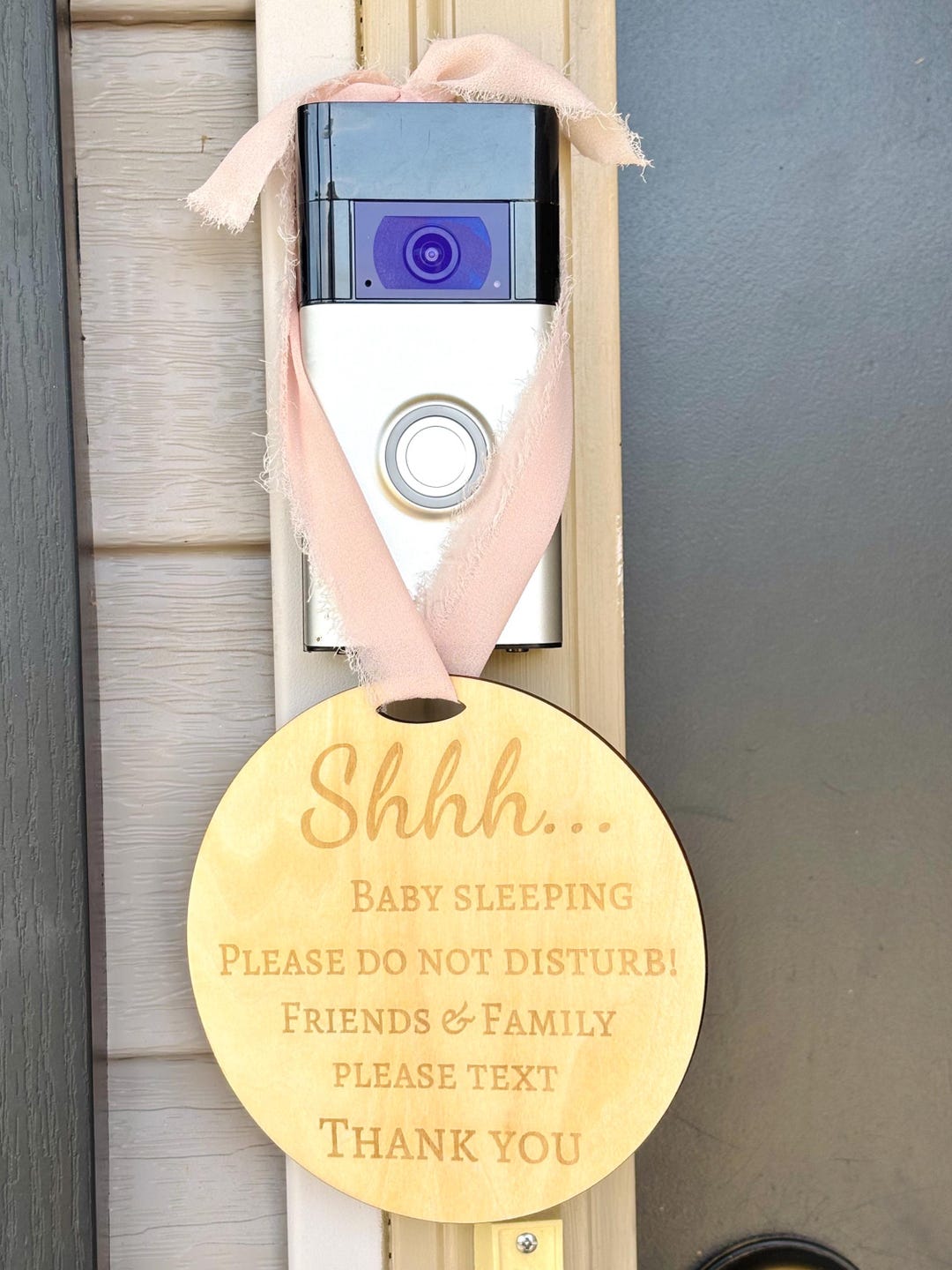 Wooden Baby Sleeping Door Sign | Shhh Baby Sleeping Do Not Disturb Sign ...