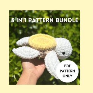 5 in 1 Turtle Pattern Bundle Crochet Cookie Turtle  Downloadable PDF
