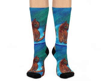 Artistic Cushioned Crew Socks, Cozy Gift for Art Lovers, Fun Statement Socks for Casual Wear, Colorful Home Accessory, Perfect for All