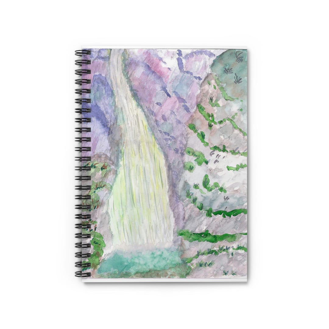Waterfall Art Spiral Notebook - Ruled Line, Nature Lover Gift, Journal ...