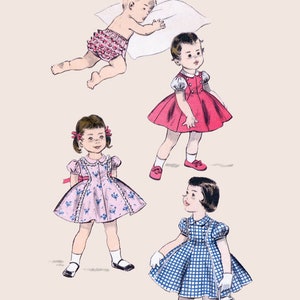 Advance Pattern 7969 - Dress and Panties Pattern Size 2 - Vintage Sewing Pattern PDF Download