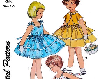 Size 1-6 - 1955 Girls Dress Jacket - Child, Toddler, Kids - DIGITAL Sewing Pattern - PDF Patterns
