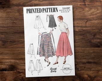 Wrap Circle Skirt from 1950s - *REPRODUCTION* vintage sewing pattern - Available sizes: 10, 12, 14, 16, 18, 20, 22, 24