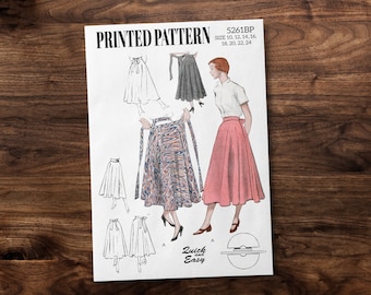 Wrap Circle Skirt from 1950s - *REPRODUCTION* vintage sewing pattern - Available sizes: 10, 12, 14, 16, 18, 20, 22, 24
