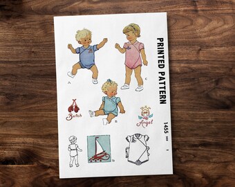 Infant Baby's One Piece Romper Size 1 - 1940s Vintage Pattern *REPRODUCTION*