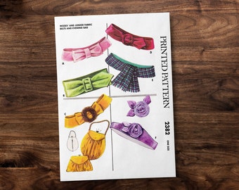 Women’s Accessories: Misses & Junior Belts and Evening Bag *REPRODUCTION* Sewing Pattern