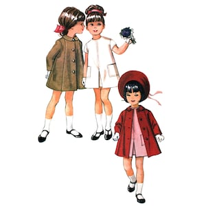 Size 2, 3, 4, 5, 6, 6X - 1960s Girls Dress & Coat - Child, Toddler, Kids - Vintage Digital Sewing Pattern - PDF ONLY!