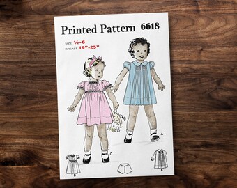 Girls 1920s Summer Dress with Pleats and Gathers, Panties Set - Toddler, Child - *REPRODUCTION* - Available sizes: 1/2, 1, 2, 3, 4, 5, 6