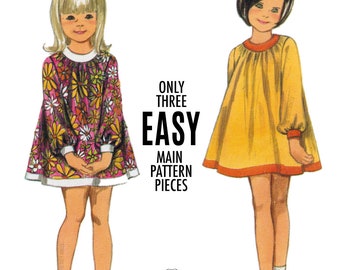 Butterick 4462 - Size 1-6 - 1960s Child's Dress - Child, Toddler, Kids - Vintage Digital Sewing Pattern - PDF ONLY!