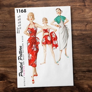 Sarong Dress Vacation Tiki Dress from 1950s - *REPRODUCTION* vintage sewing pattern - Available sizes: 11,12, 13, 14, 15, 16, 18, 20, 22, 24