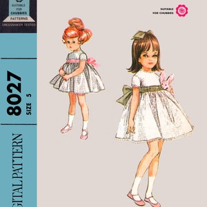 Size 5 - 1960s Girls Dress - Child, Toddler, Kids - Vintage Digital Sewing Pattern - PDF ONLY!